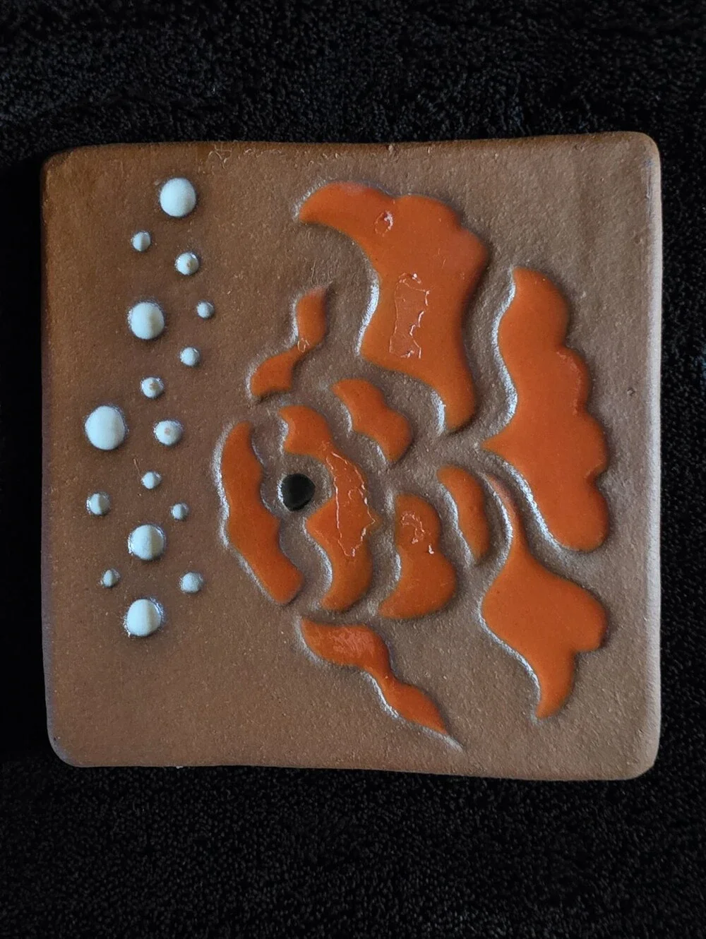Vintage 1997 Studio Pottery Tropical Fish Wall Tiles Set of 3